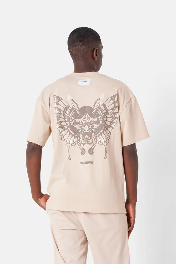 SAMOURAI PRINT SS TSHIRT GREIGE