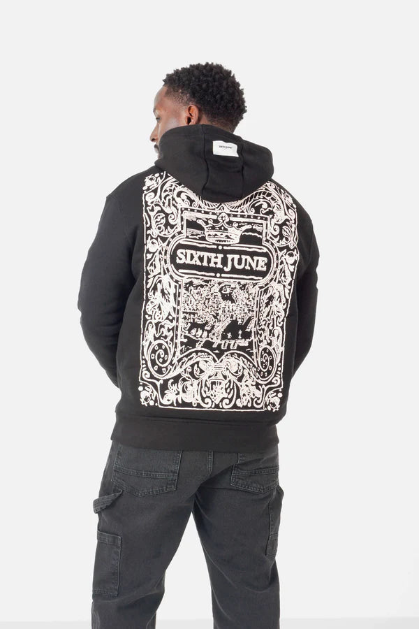 AZULEJOS PRINTED HOODIE BLACK