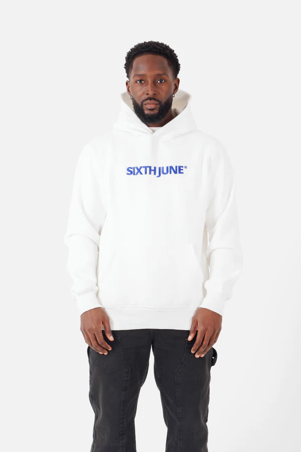 BICOLOR EMBROIDERY HOODIE Offwhite