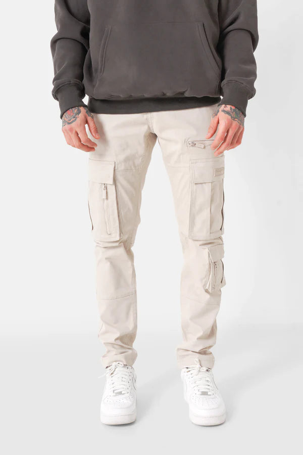 MULTI POCKET CARGO PANTS GREIGE