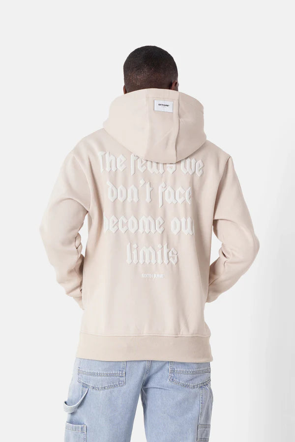 THE FEAR PUFF PRINT LS HOODIE BEIGE