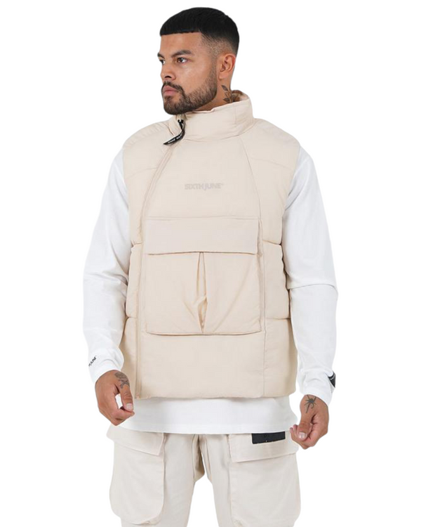 Puffer Weste Beige