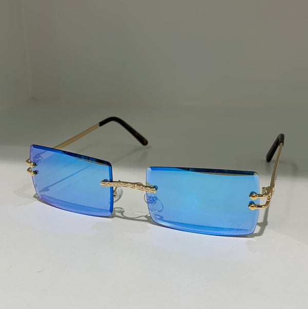 sunglass retro blue reflexion